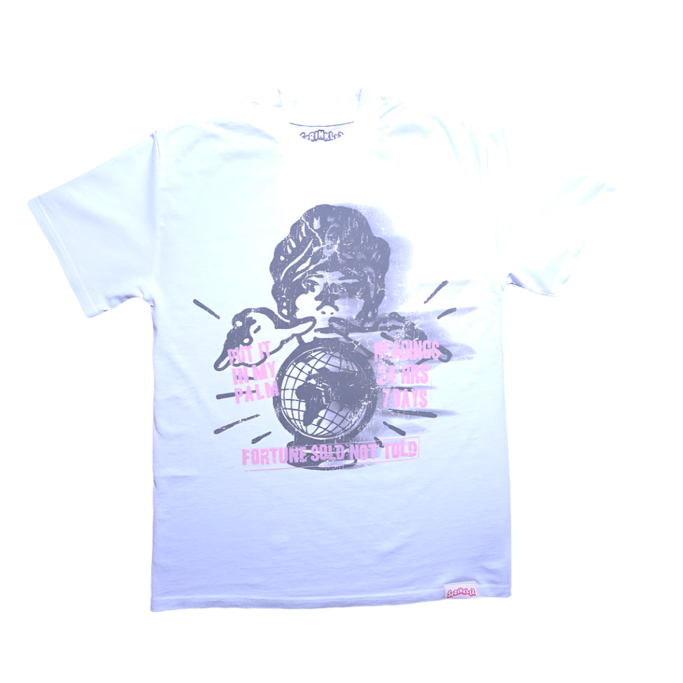 Heavy Weight Faded Psych Tee (White)